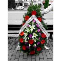 Coroana Funerara crin si gerbere